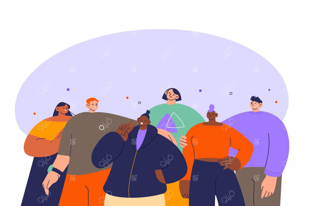 پس‌زمینه افراد بین‌المللی به‌صورت تخت