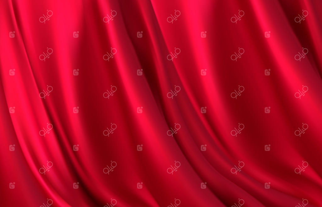 پارچه ابریشمی قرمز واقع‌گرایانه: زمینه از چین‌های پارچه، پس‌زمینه پرده ابریشمی قرمز، تصویر برداری EPS10