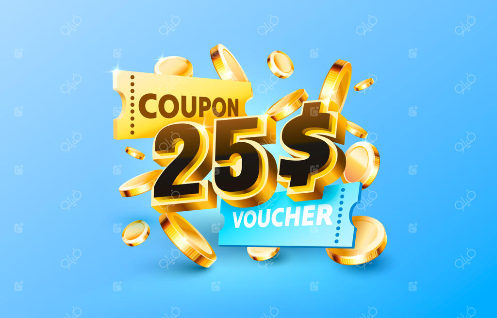 بنر ویژه پیشنهاد با کارت هدیه و کوپن ۲۵ دلاری بازپرداخت نقدی وکتور