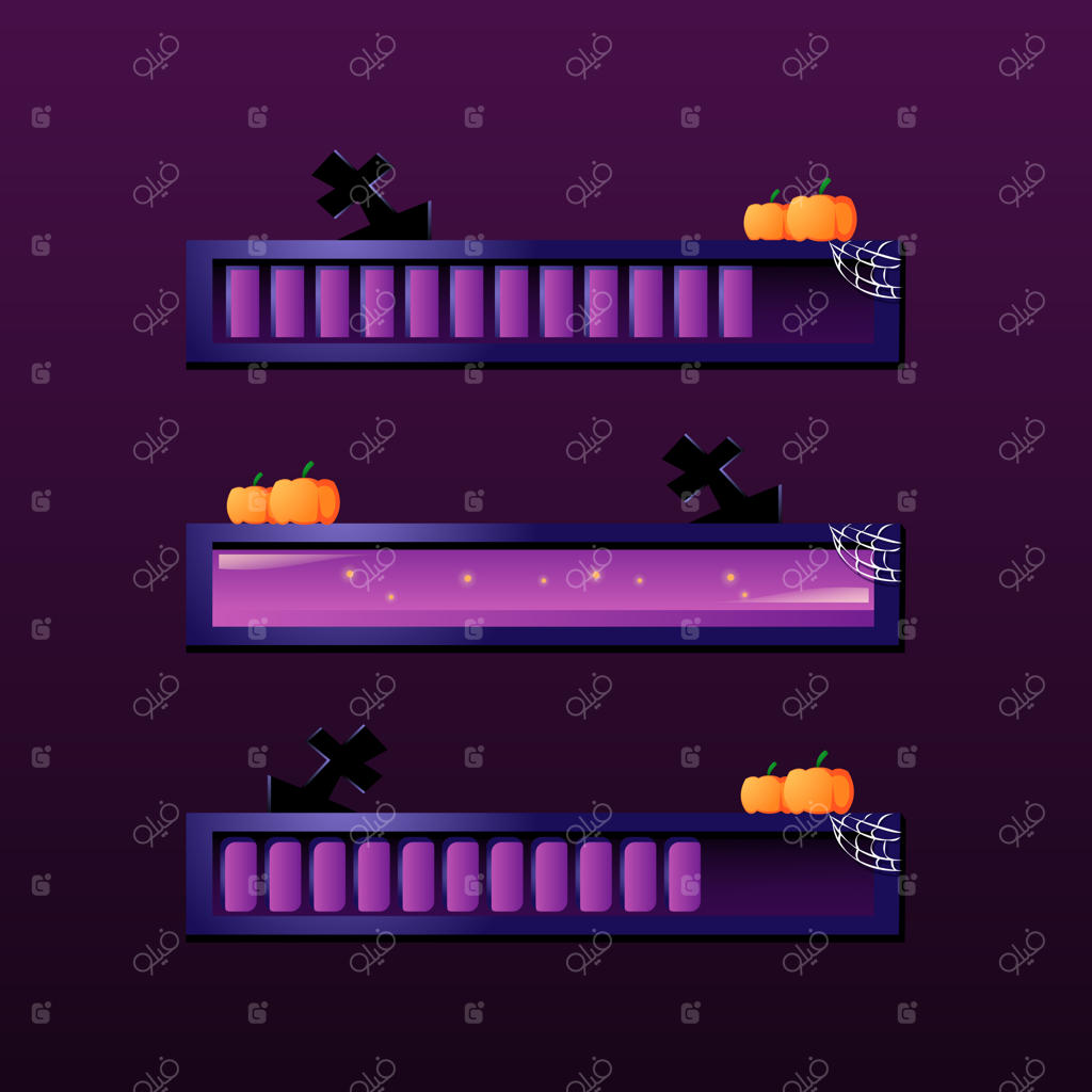 مجموعه نوار بارگذاری هالووین برای عناصر گرافیکی رابط کاربری