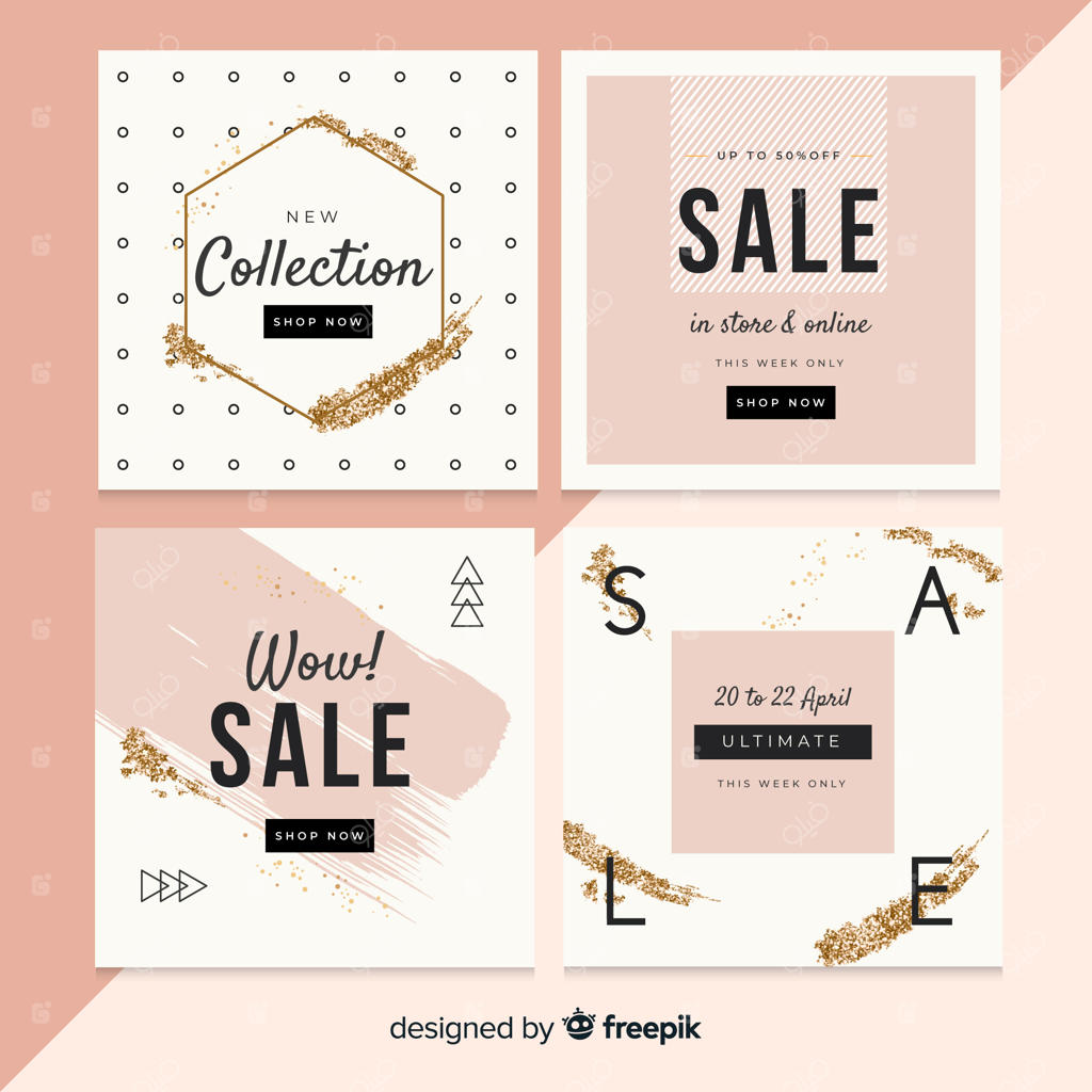 مجموعه پست‌های اینستاگرام با طرح‌های انتزاعی برای فروش