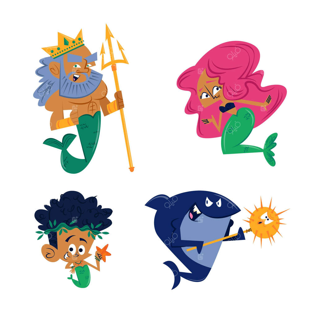 شخصیت‌های کارتونی قدیمی و طراحی شده با دست