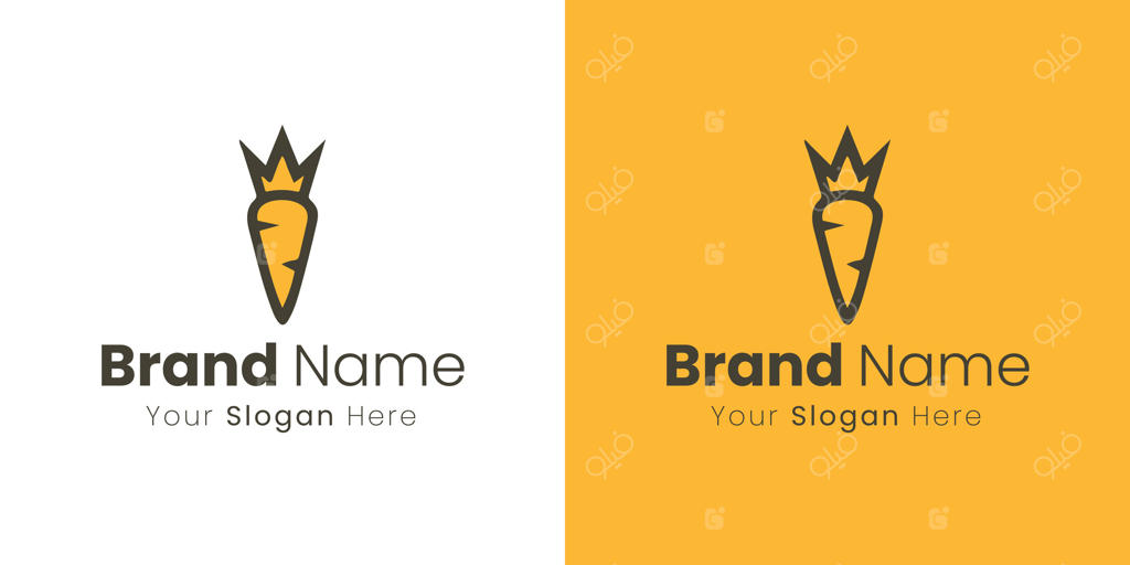 طراحی لوگوی خلاقانه "پادشاه هویج" برای هویت برند محصولات تازه