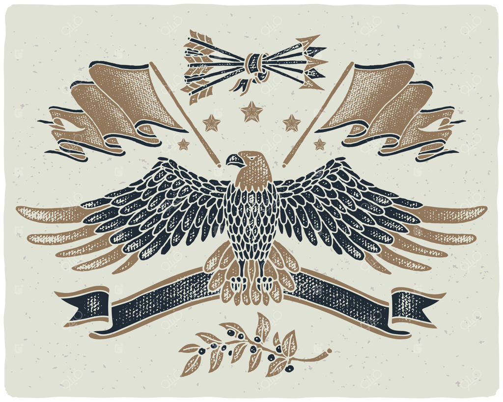 تصویرسازی بافت‌دار از عقاب سرسفید