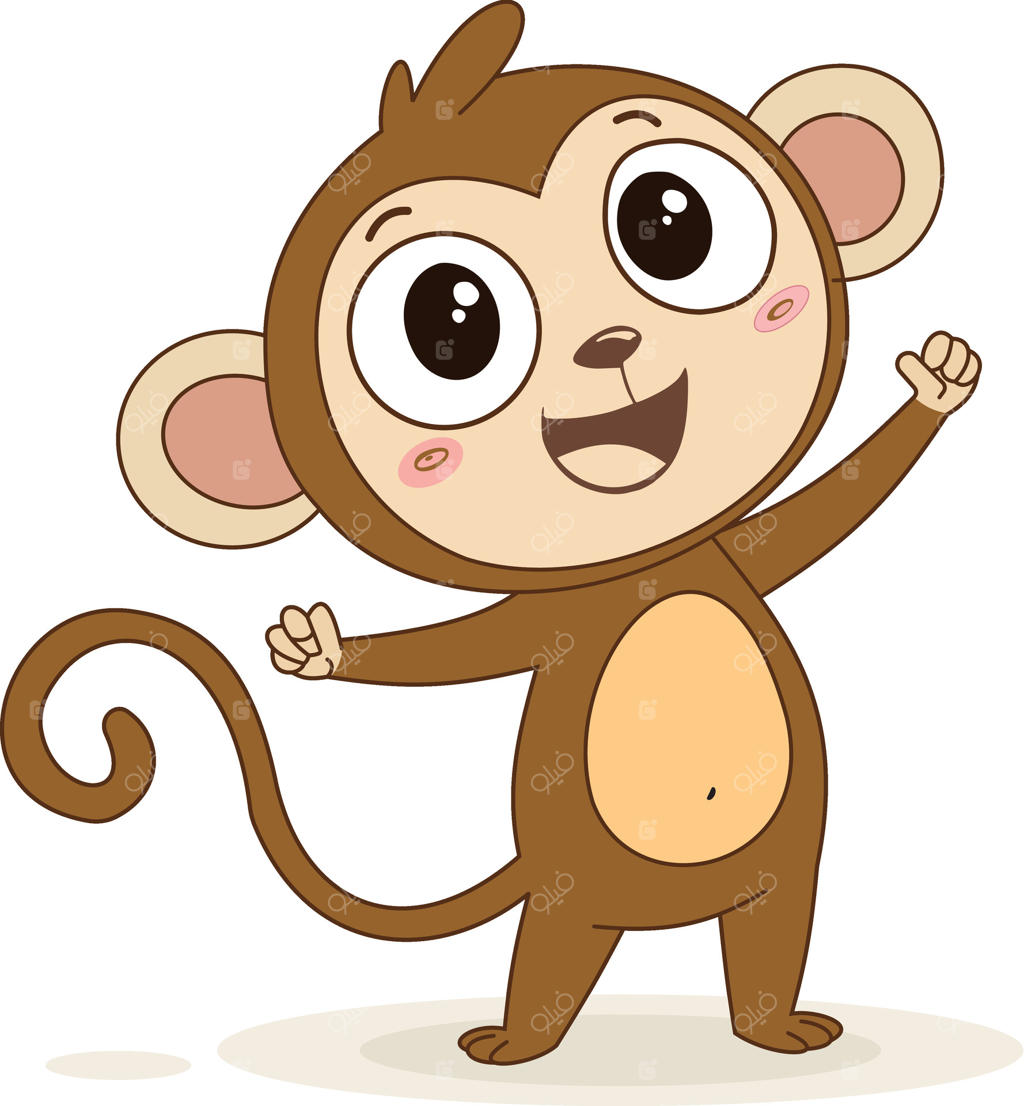 طراحی شخصیت کارتونی میمون بامزه