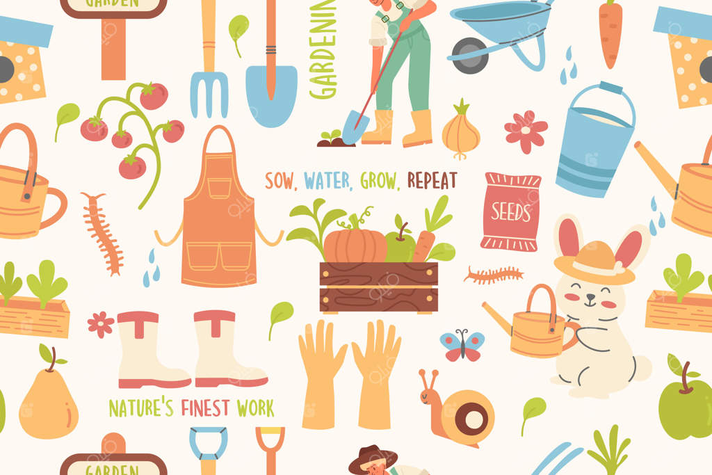 پترن یکپارچه باغ و مزرعه دستی绘 شده