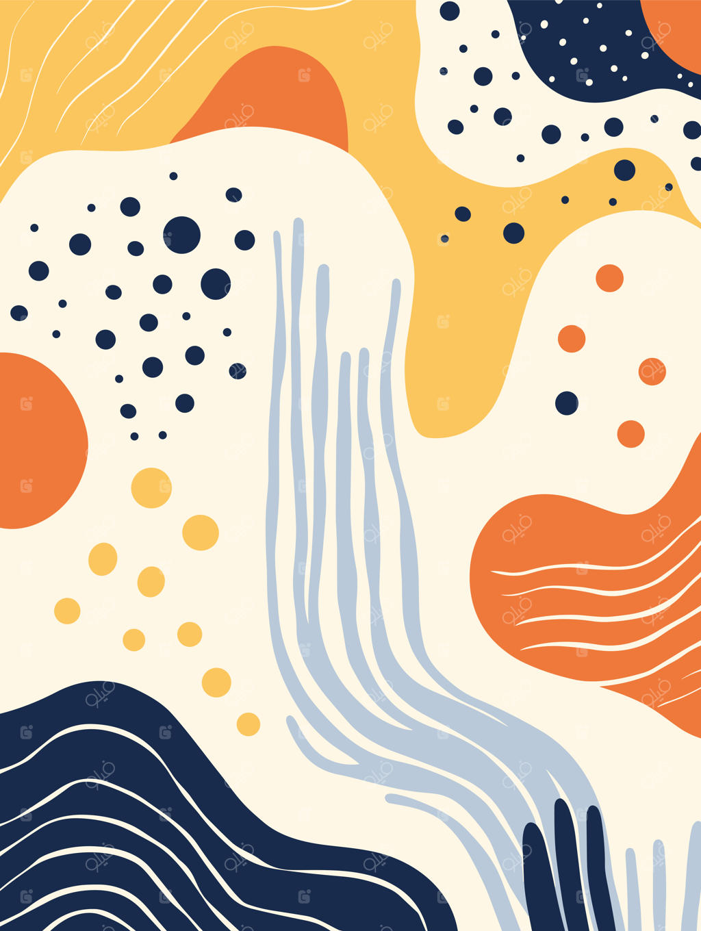 پوستر با پس‌زمینه گل‌دار انتزاعی