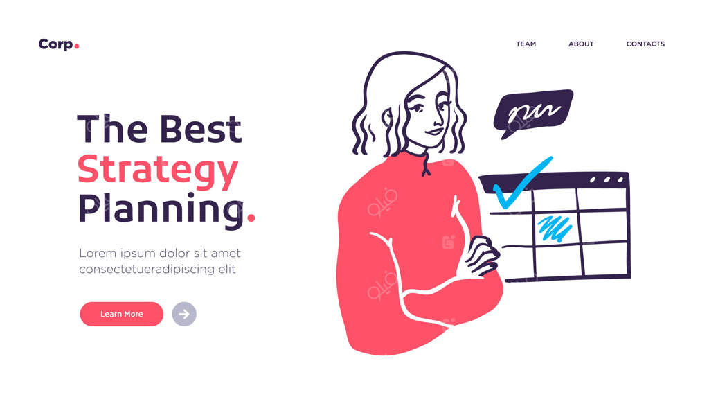 قالب صفحه فرود برای کسب و کار تحلیل و برنامه‌ریزی راهکارهای دیجیتال مدرن