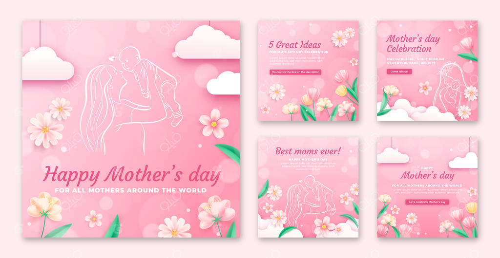 مجموعه پست‌های اینستاگرام برای جشن روز مادر