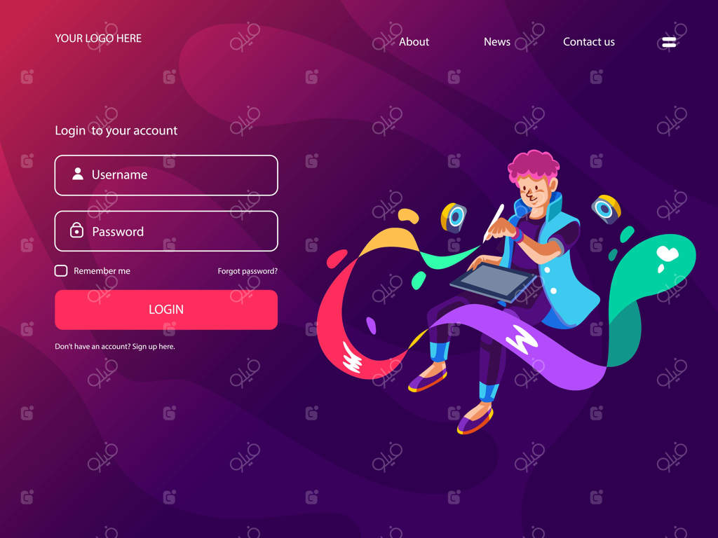 طراح گرافیک نقاشی با قلم تبلت دیجیتال هنرمند دیجیتالی