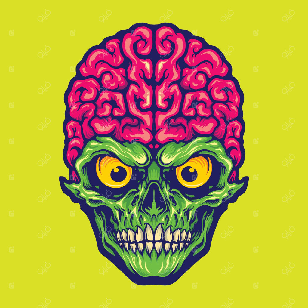 تصویرسازی‌های لوگوی مسکات جمجمه و مغز
