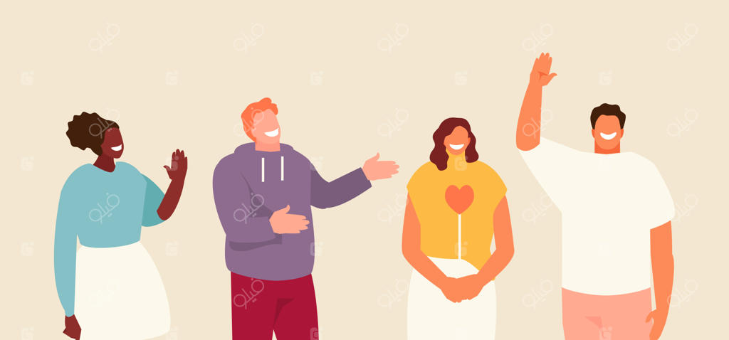 وکتور افراد مثبت و دوستانه