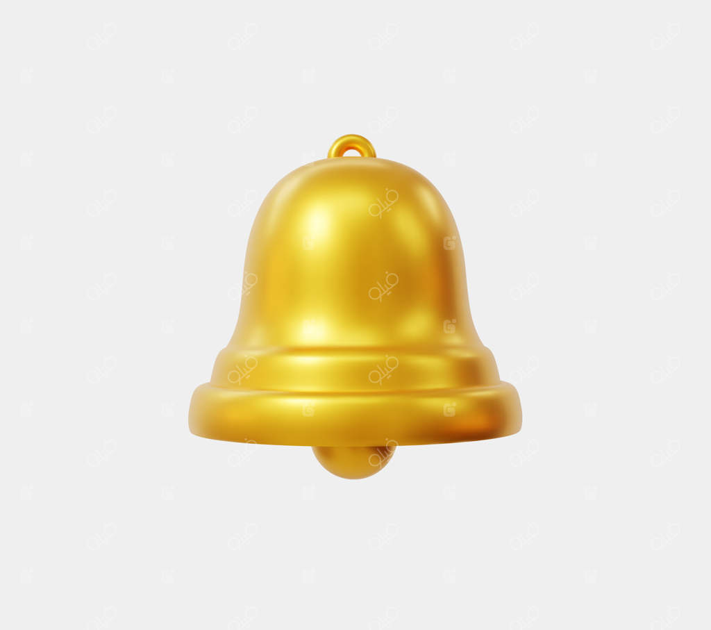 زنگوله طلایی واقع‌گرایانه: المان طراحی برای بنرها، پوسترها و بروشورها.