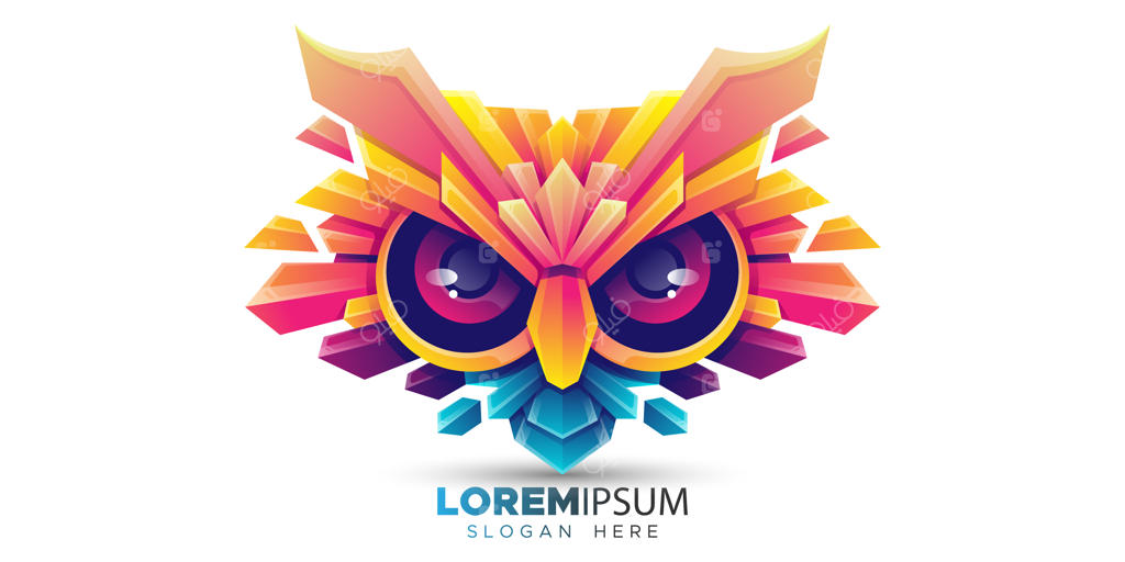 الگوی لوگوی سر جغد