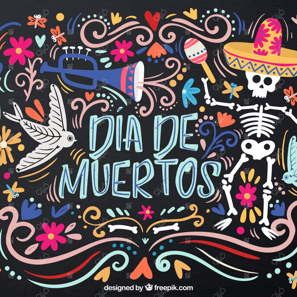 پس‌زمینه رنگارنگ برای روز مردگان