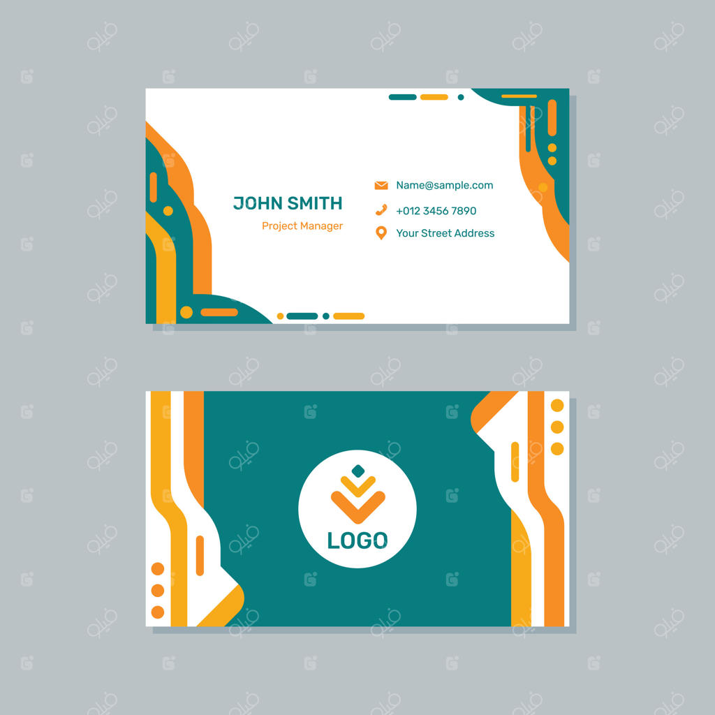 کارت ویزیت خلاقانه با طراحی سبز و زرد