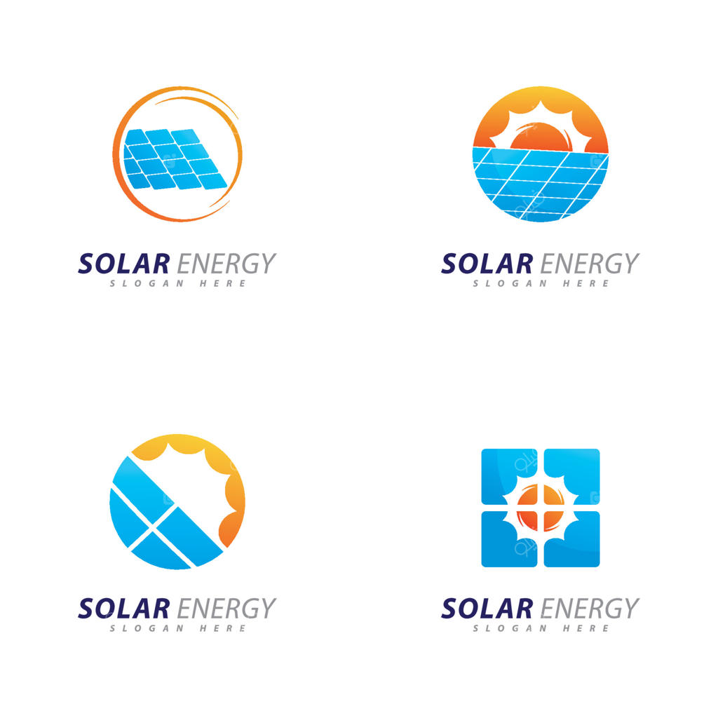 پترن طراحی لوگوی انرژی خورشیدی. لوگویی خلاقانه برای انرژی الکتریسیته با پنل خورشیدی