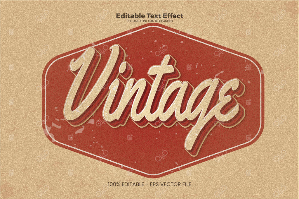 افکت متن وینتیج قابل ویرایش با سبک مدرن و ترند