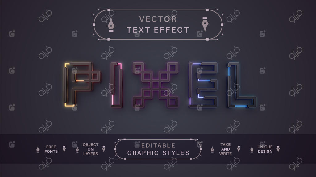 استایل فونت ویرایشی تک‌شاخ سایبری