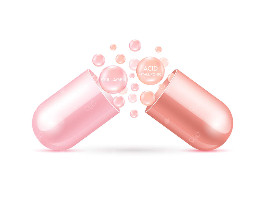 پک اسید هیالورونیک و کلاژن با محلول سرم کپسولی صورتی