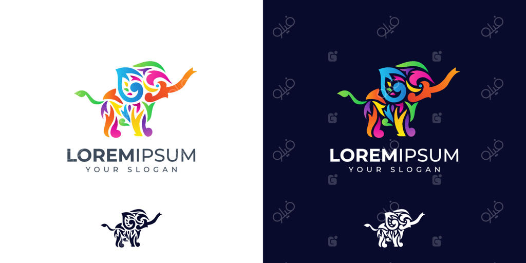 الهام از طراحی لوگوی فیل رنگارنگ
