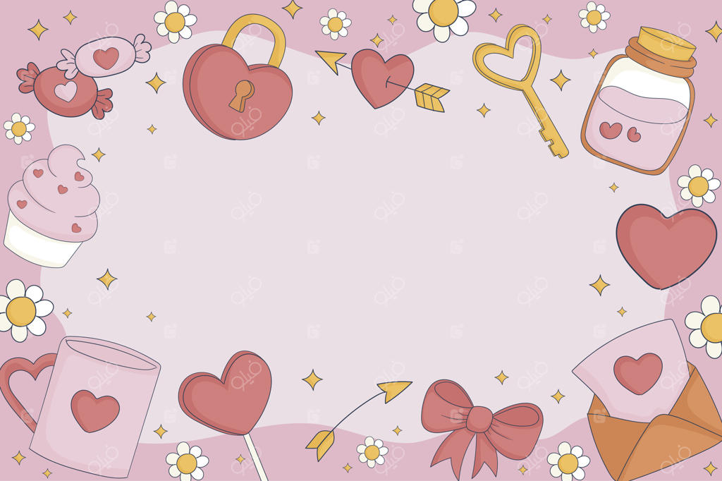 قاب قلبی ولنتاین برای متن در صفحه افقی