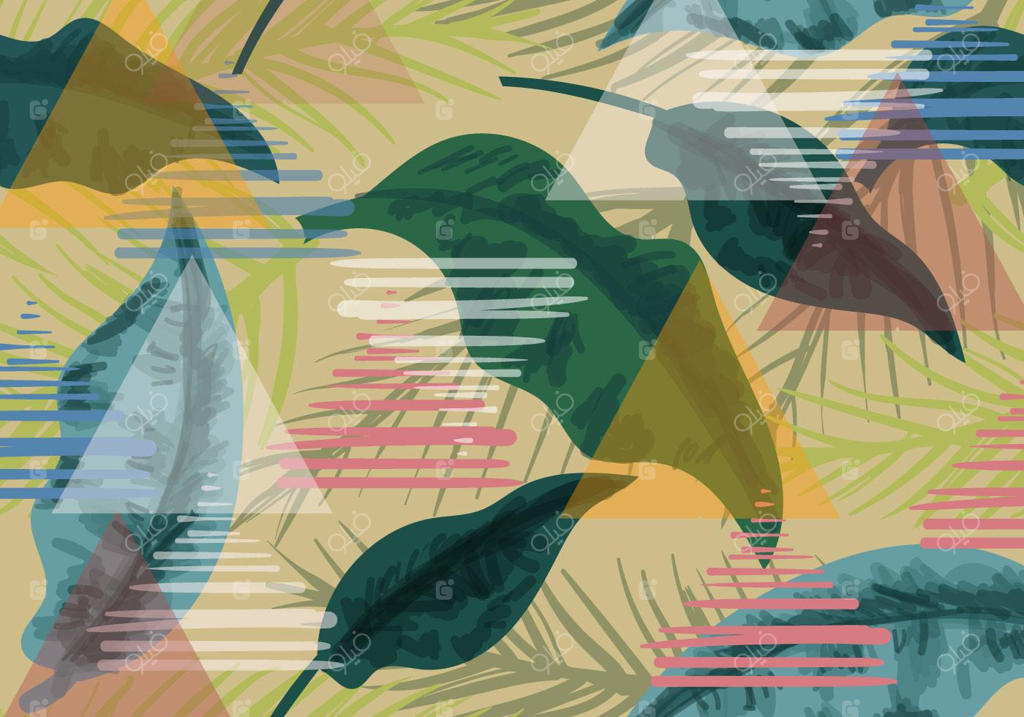 زمینه پترن گیاهان عجیب و غریب بی‌وقفه