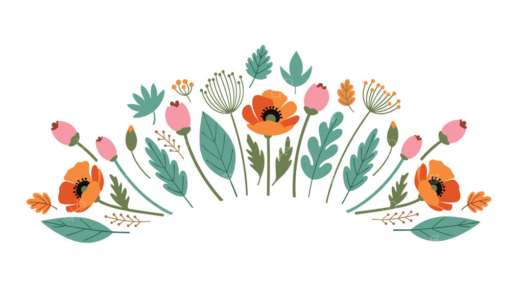 تصویری از یک چیدمان گل شامل شقایق و دیگر گیاهان و گل‌ها