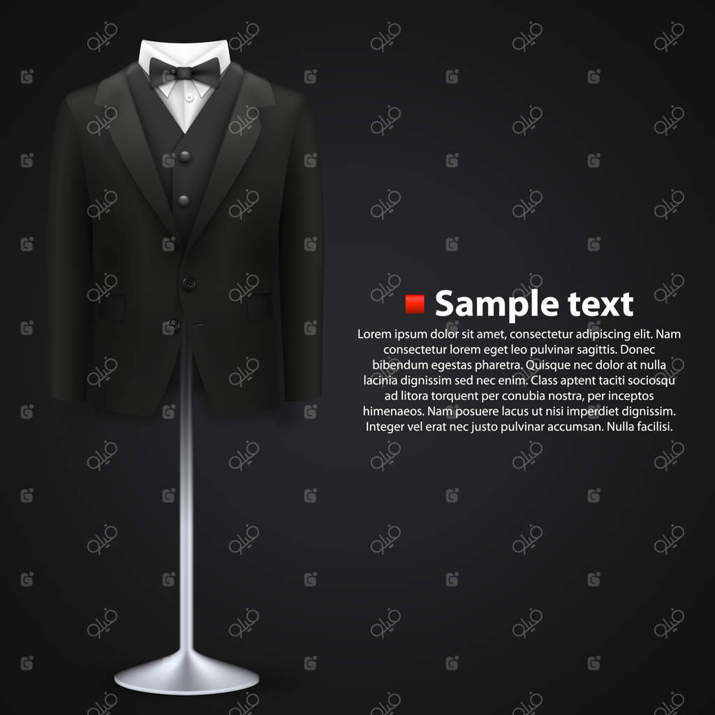 کت بر روی پس‌زمینه سیاه. تصویر برداری