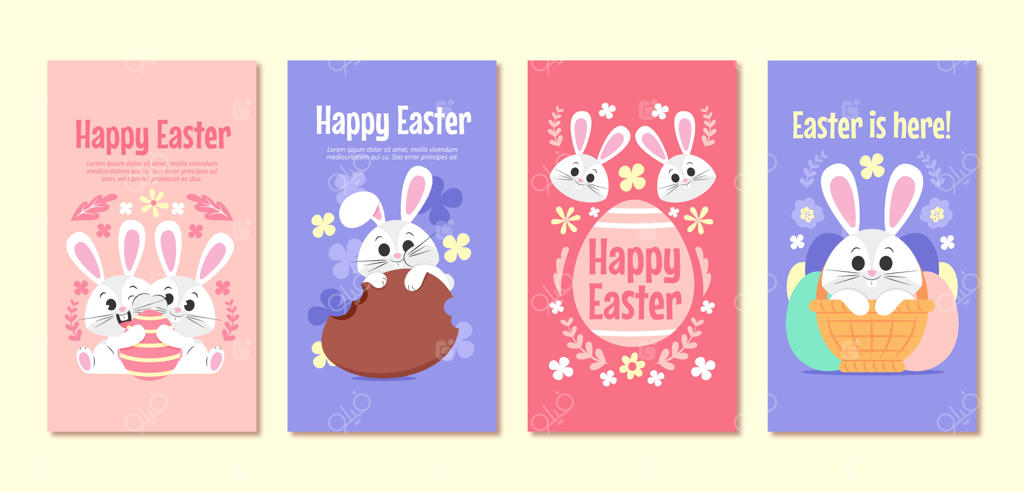 مجموعه استوری‌های اینستاگرام برای عید پاک مینیمال