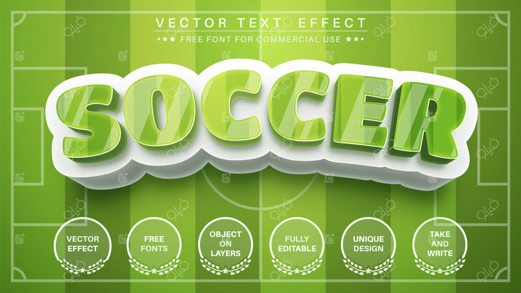 افکت متنی سه‌بعدی فوتبال