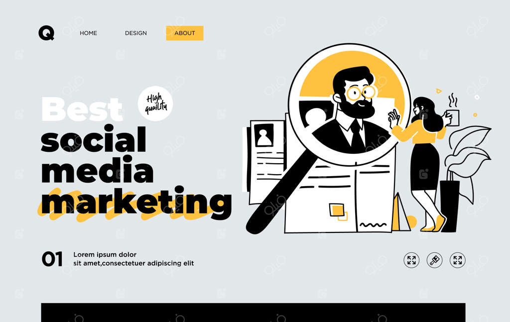 پترن اسلاید پرزنتیشن یا طراحی صفحه فرود وبسایت - مفاهیم تصویری کسب‌وکار