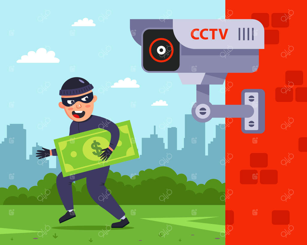 نصب دوربین مداربسته در فضای باز؛ مجرمی که از مردم سرقت می‌کند.