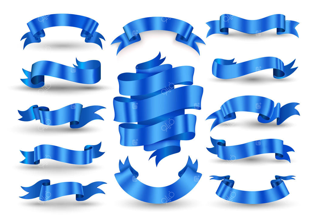 مجموعه بنرهای نوار آبی.