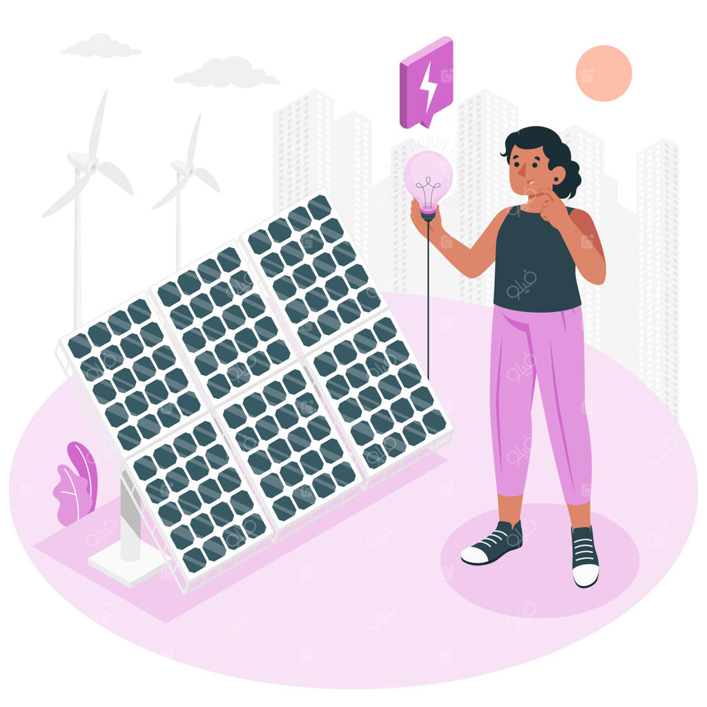 تصویرسازی مفهوم انرژی خورشیدی