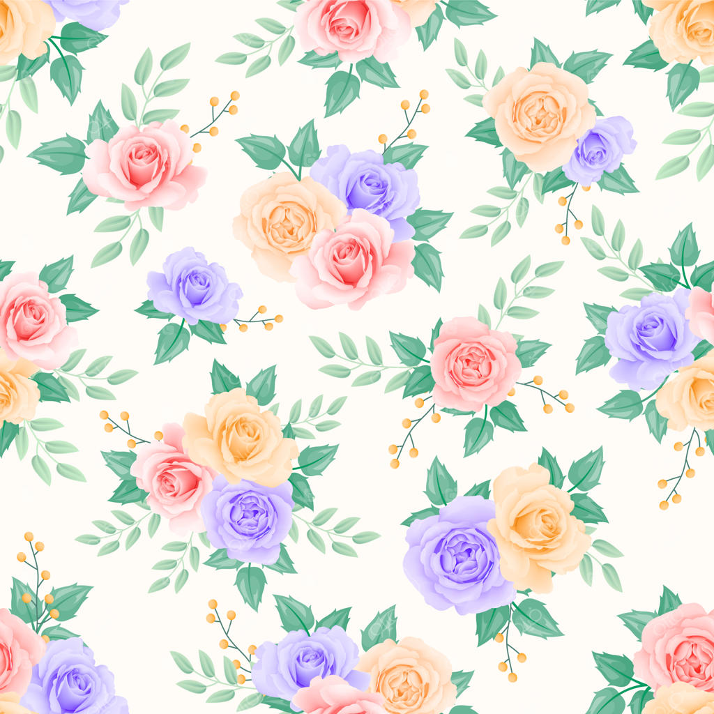 پترن یکپارچه گل‌های رز با رنگ‌های ملایم