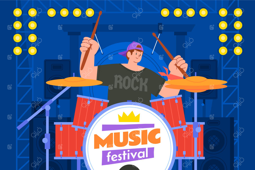 پس‌زمینه جشنواره موسیقی ساده