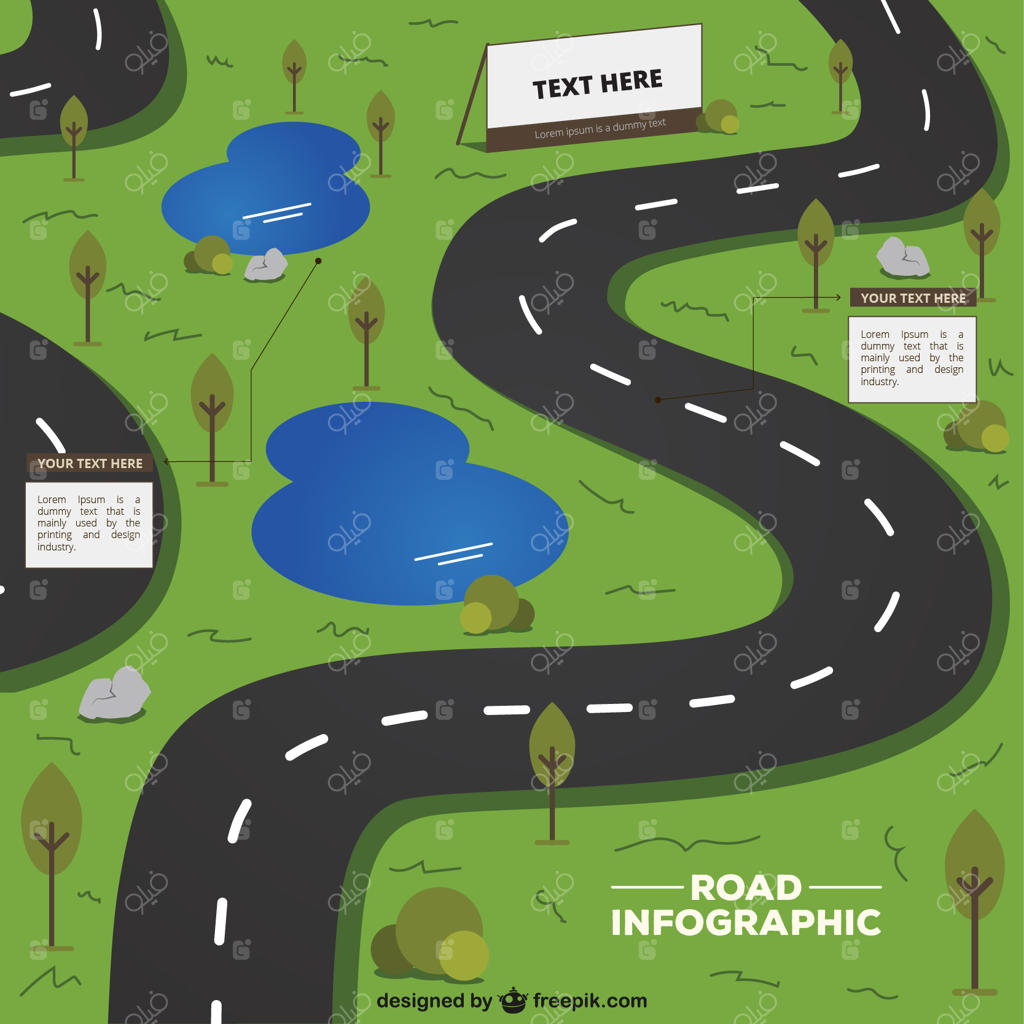 قالب اینفوگرافیک جاده‌ای