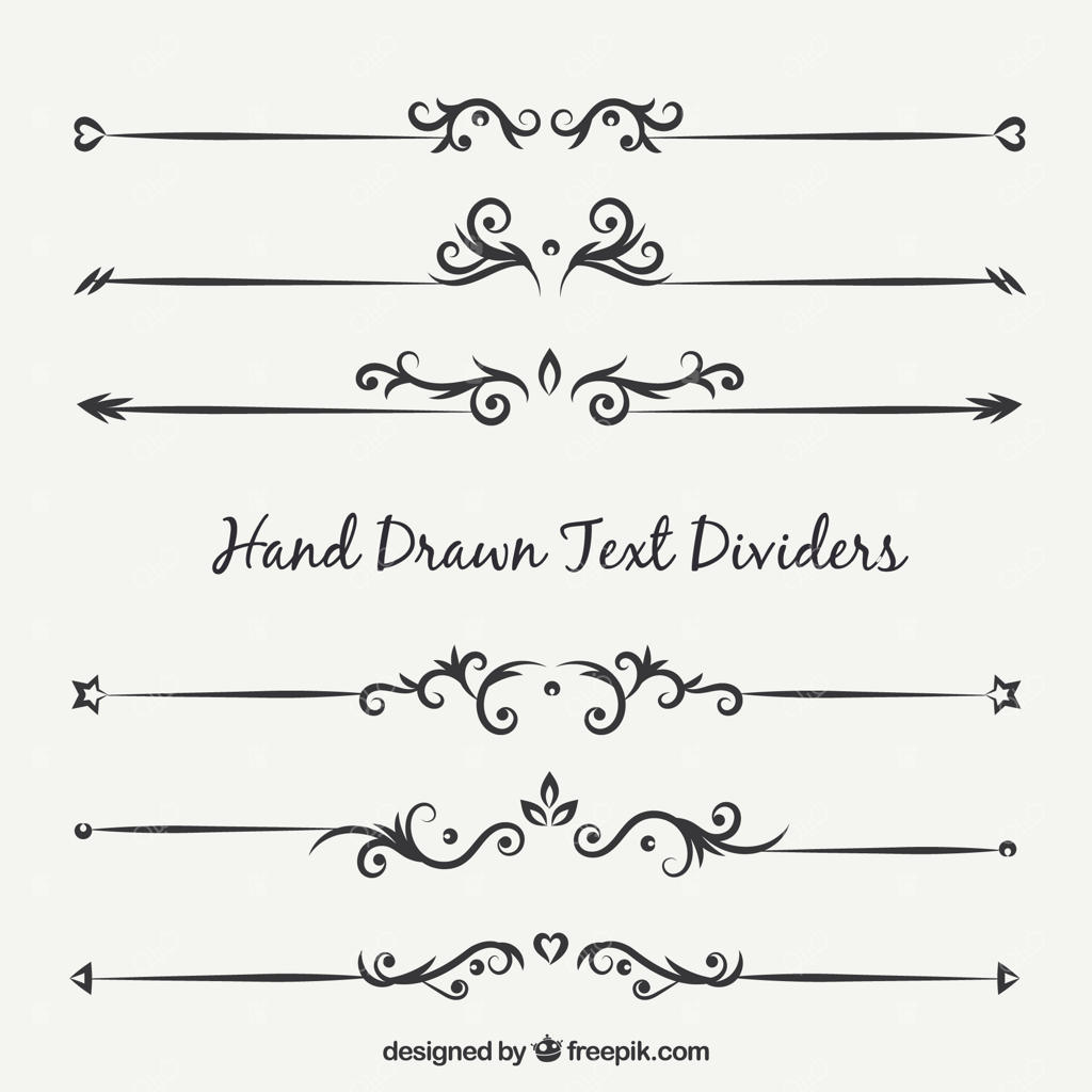 مجموعه‌ای از جداکننده‌های متنی زینتی