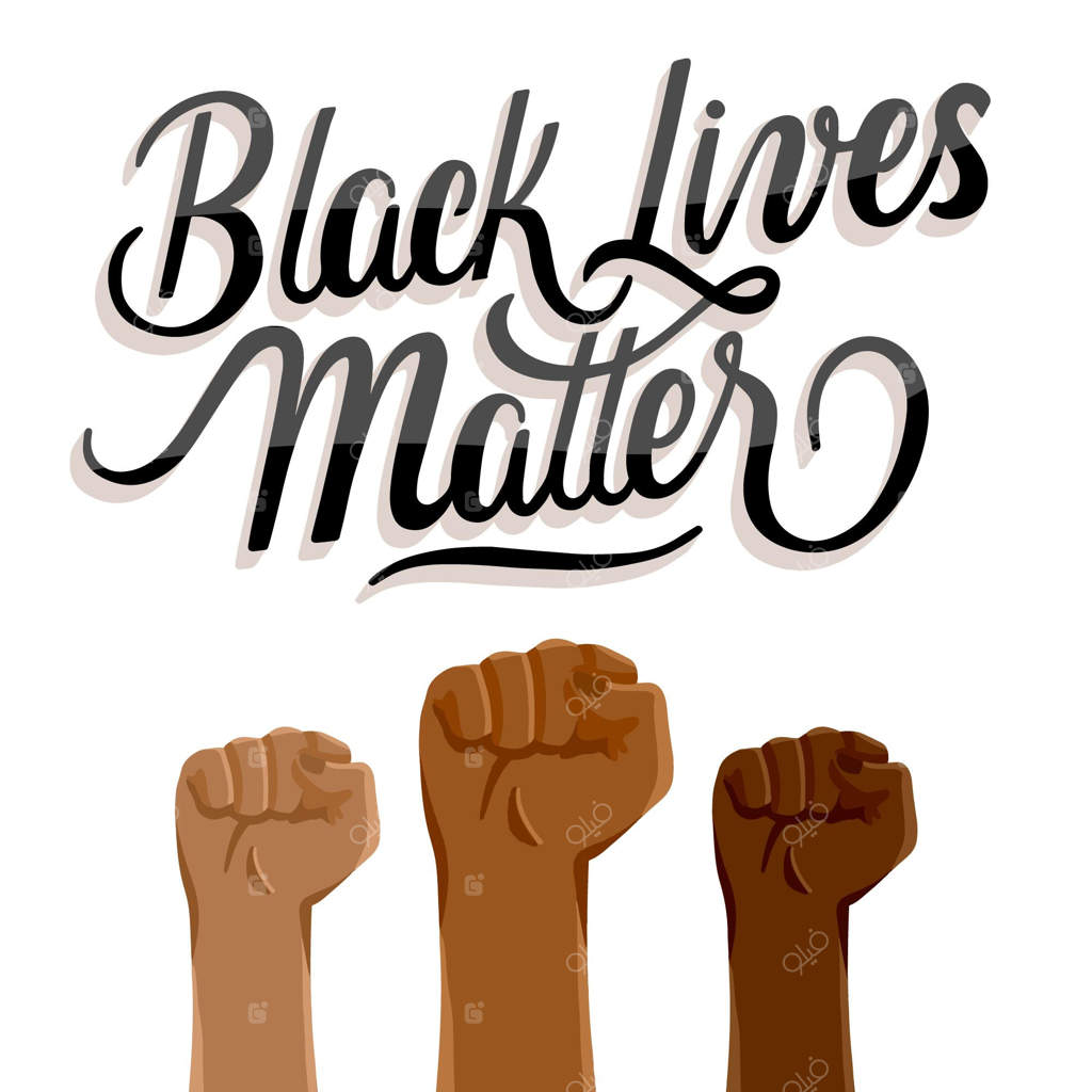 حروف‌نگاری «زندگی سیاهان مهم است» به همراه مشت‌ها