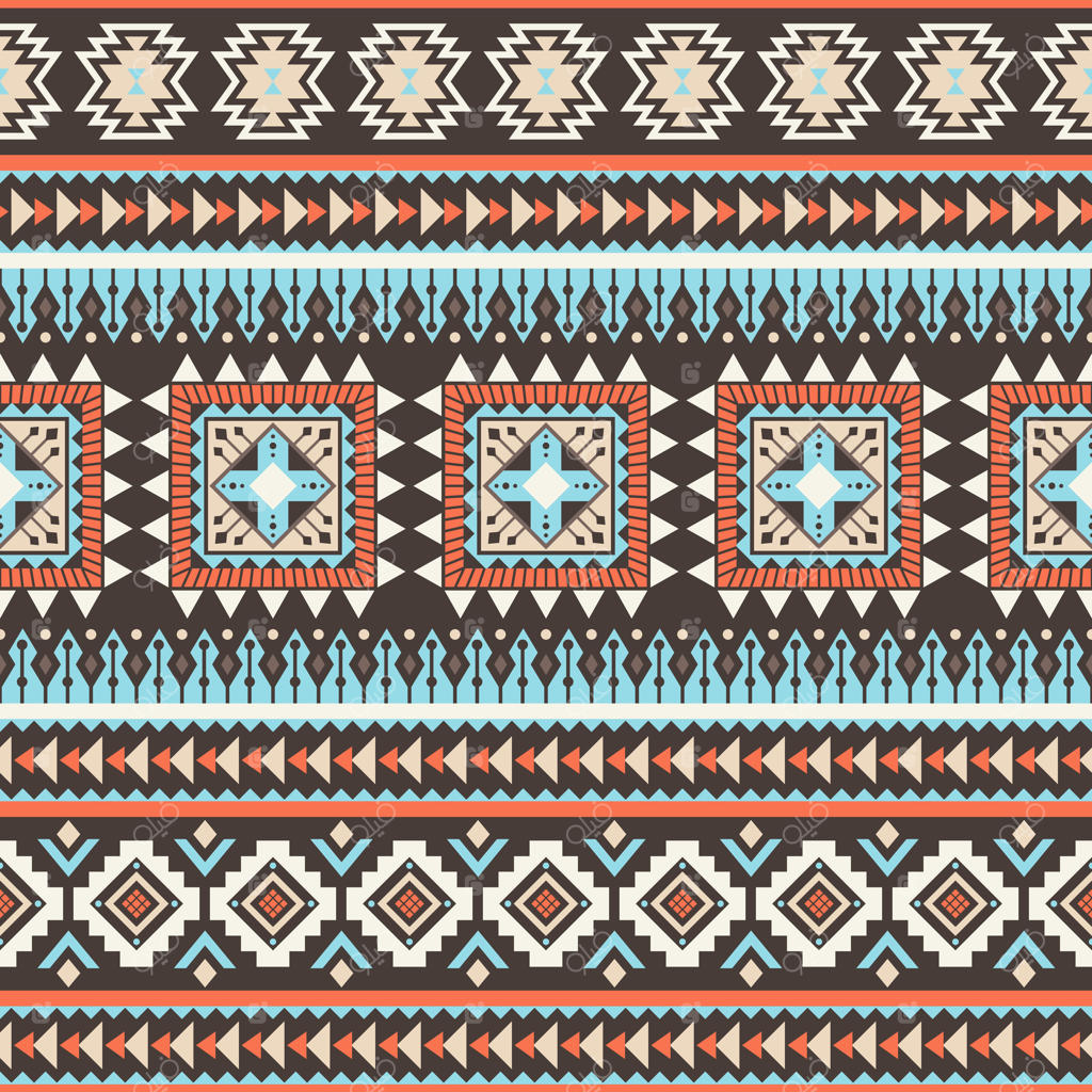 طرح راه‌راه قبیله‌ای بی‌وقفه: زمینه هندسی آزتک. مناسب برای طراحی پارچه، طراحی وب، تولید لباس، اکسسوری‌ها، کاغذ تزئینی، کادوپیچی، کوله‌پشتی و غیره.