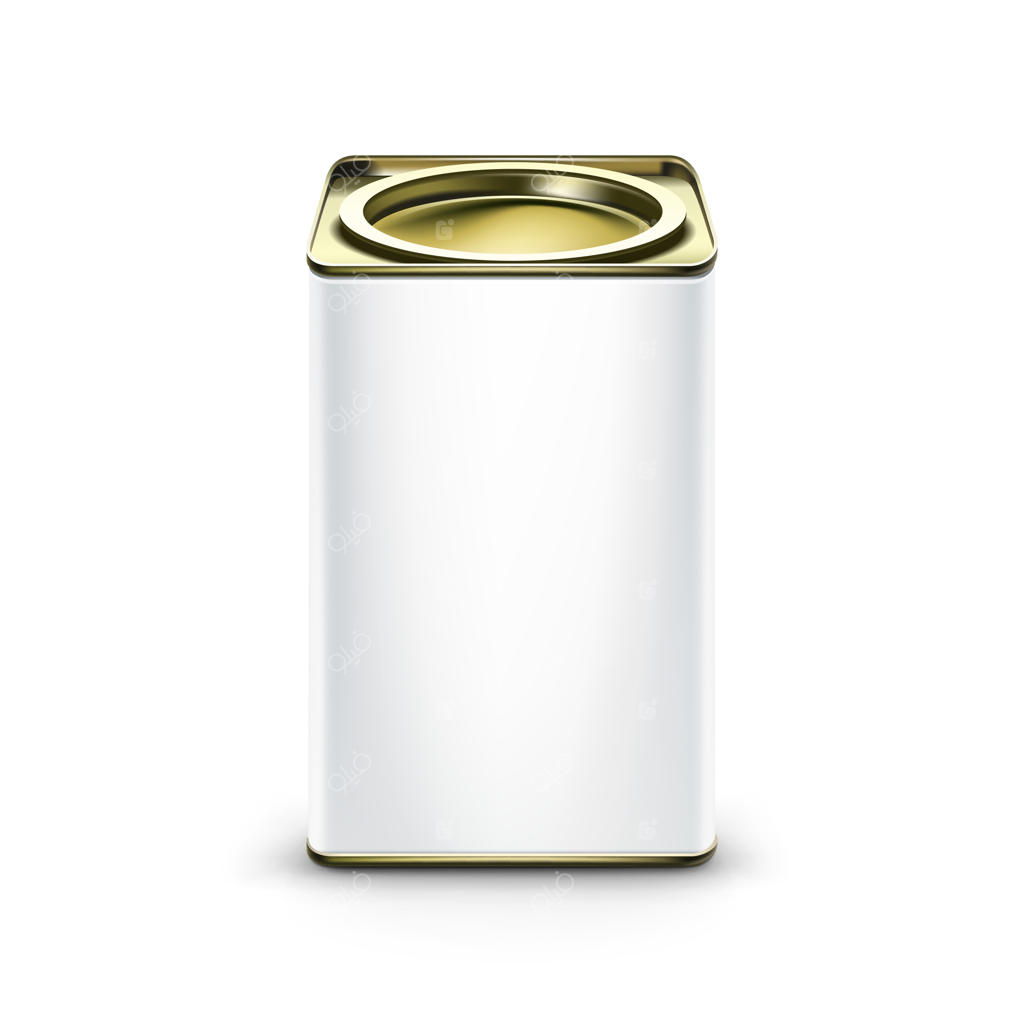 بسته‌بندی جعبه‌ی قلع سفید برای چای یا قهوه