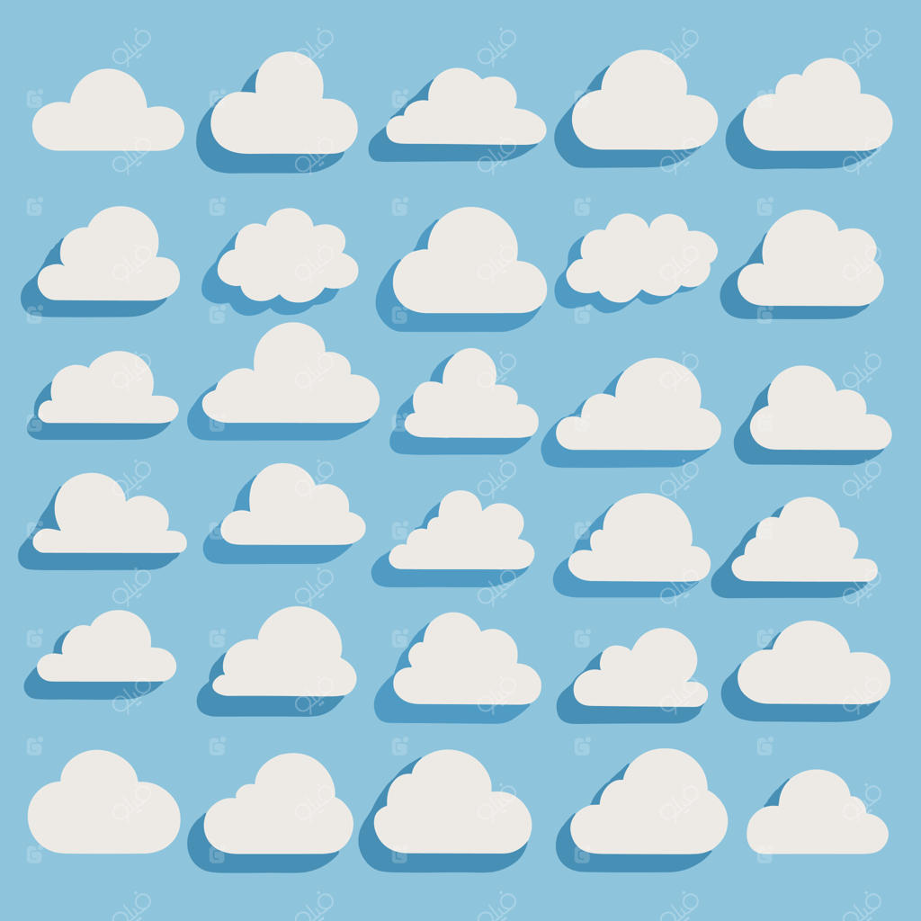 مجموعه وکتور تصویرسازی ابر