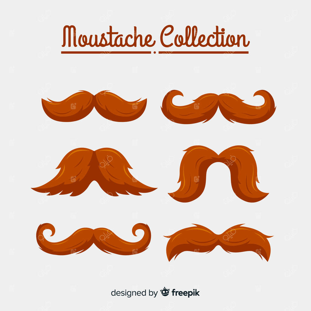 مجموعه سبیل‌های نوامبر در اشکال مختلف به سبک طراحی تخت