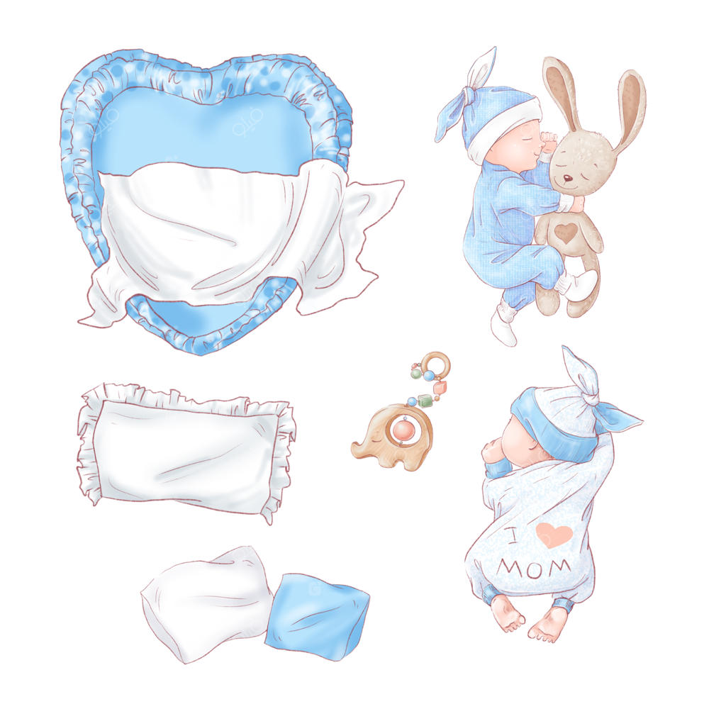 ست کامل سیسمونی و جشن تولد نوزاد، طراحی با دست