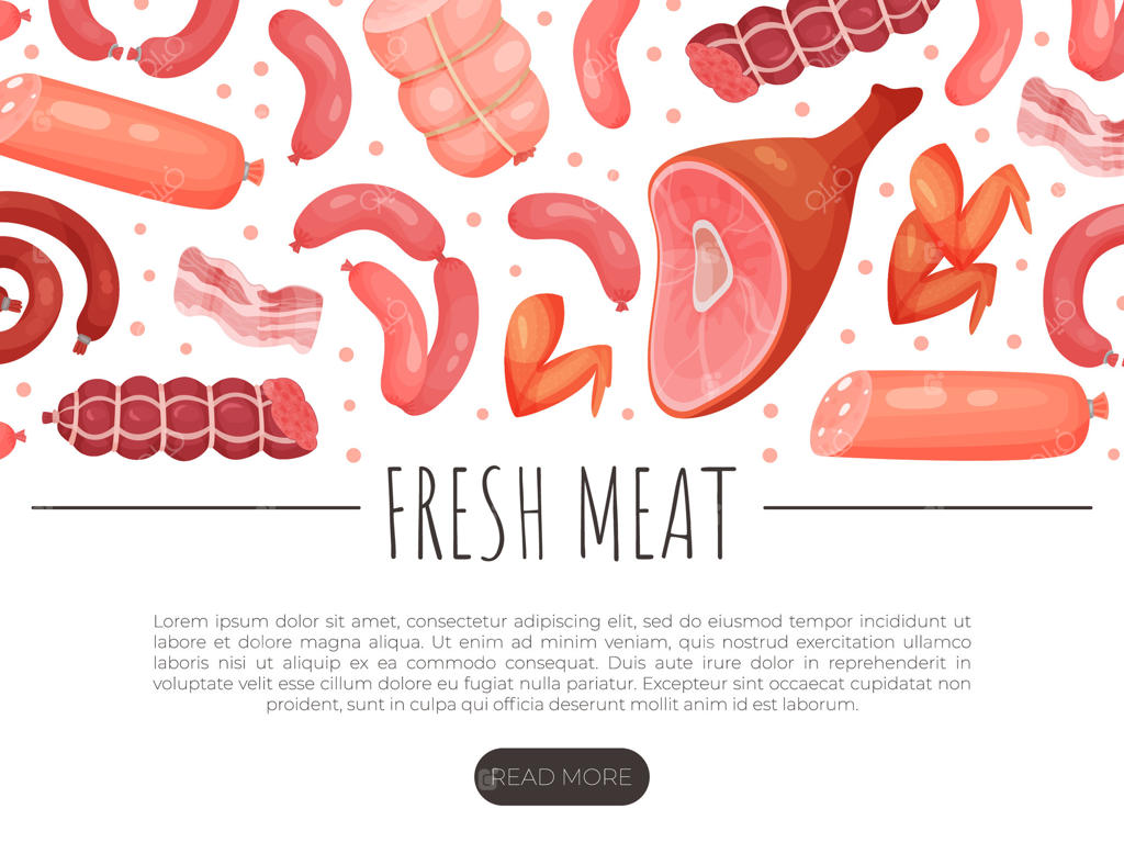 بنر وب تازه گوشت: صفحه فرود قصابی و بازار کشاورزی