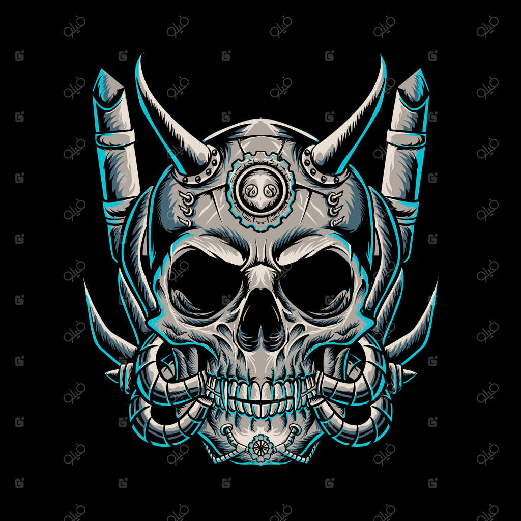 تصویر برداری جمجمه موتوردار