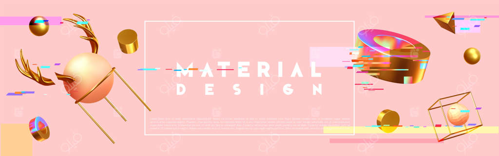 پس‌زمینه آشفته با اشیاء سه‌بعدی و اشکال هندسی واقعی. طراحی هرج‌ومرج. پوستر افقی، کاور و بنر برای سایت. تصویرسازی وکتور