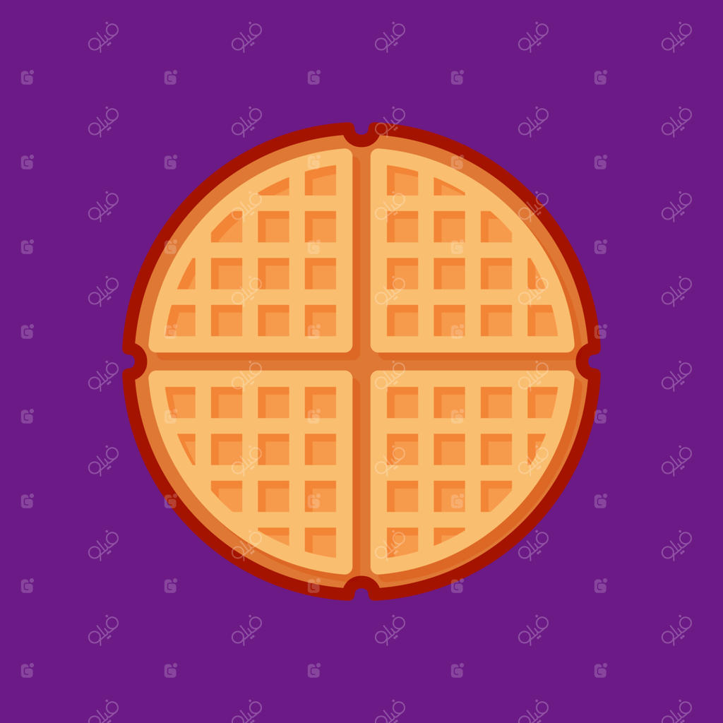 وکتور تصویرسازی تخت وافل