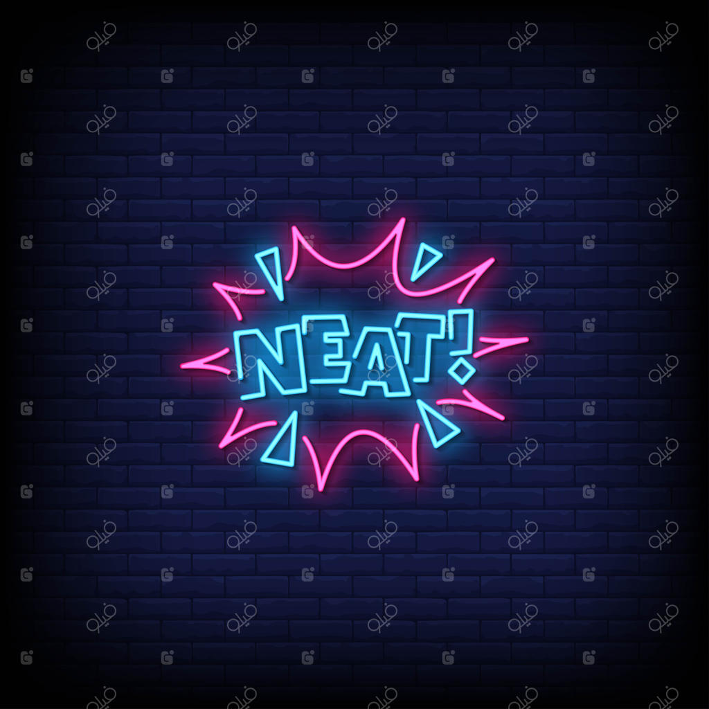 متن به سبک تابلوهای نئونی شیک